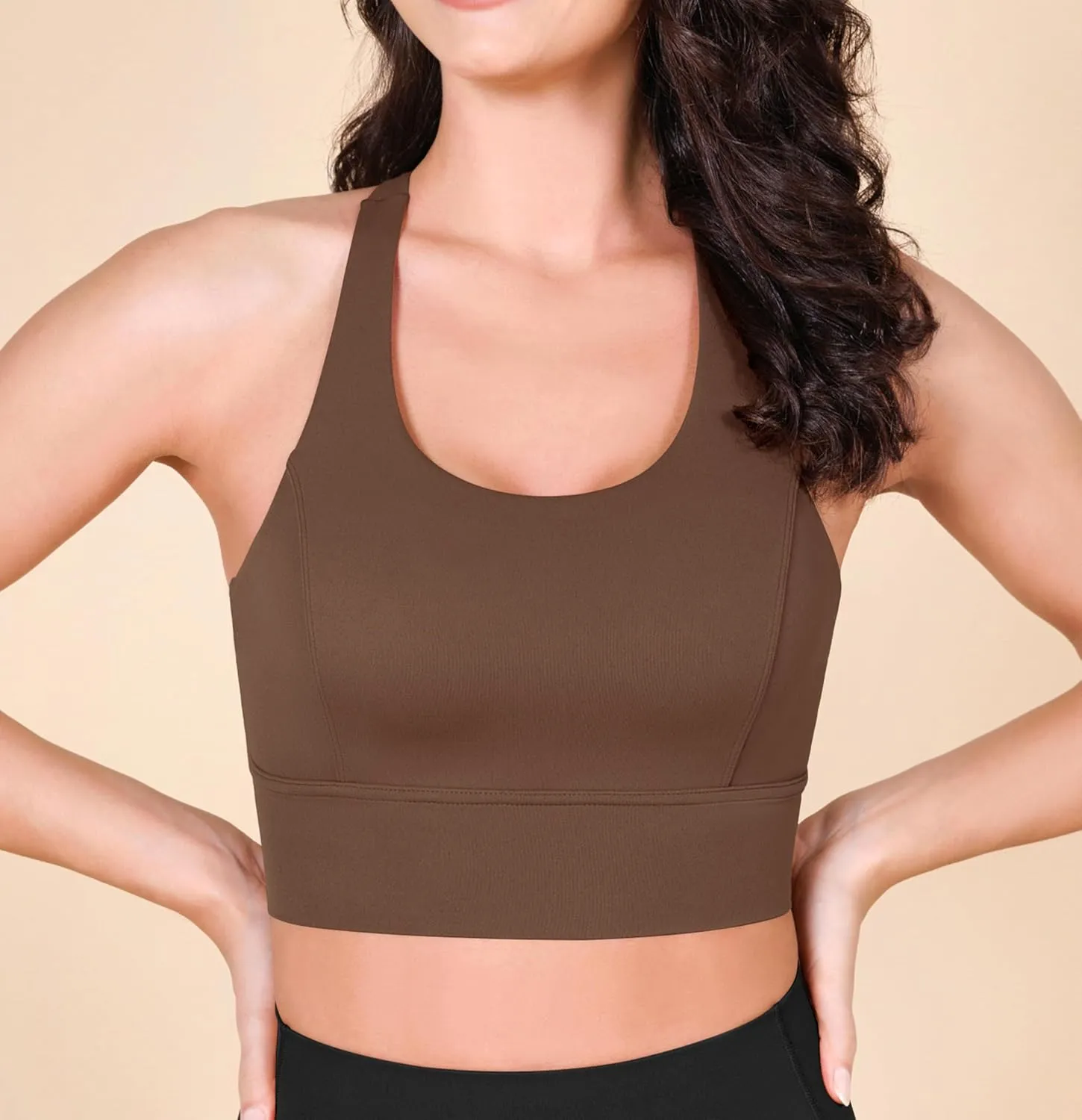ODODOS ODLEX Halter Sports Bra for Women Padded Wirefree Y Racerback Workout Yoga Bra