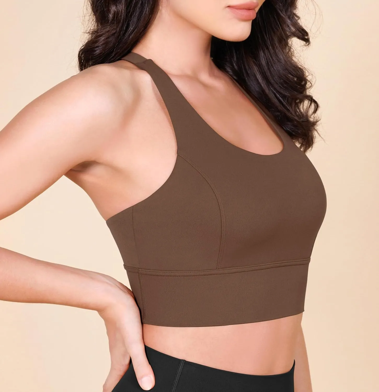 ODODOS ODLEX Halter Sports Bra for Women Padded Wirefree Y Racerback Workout Yoga Bra
