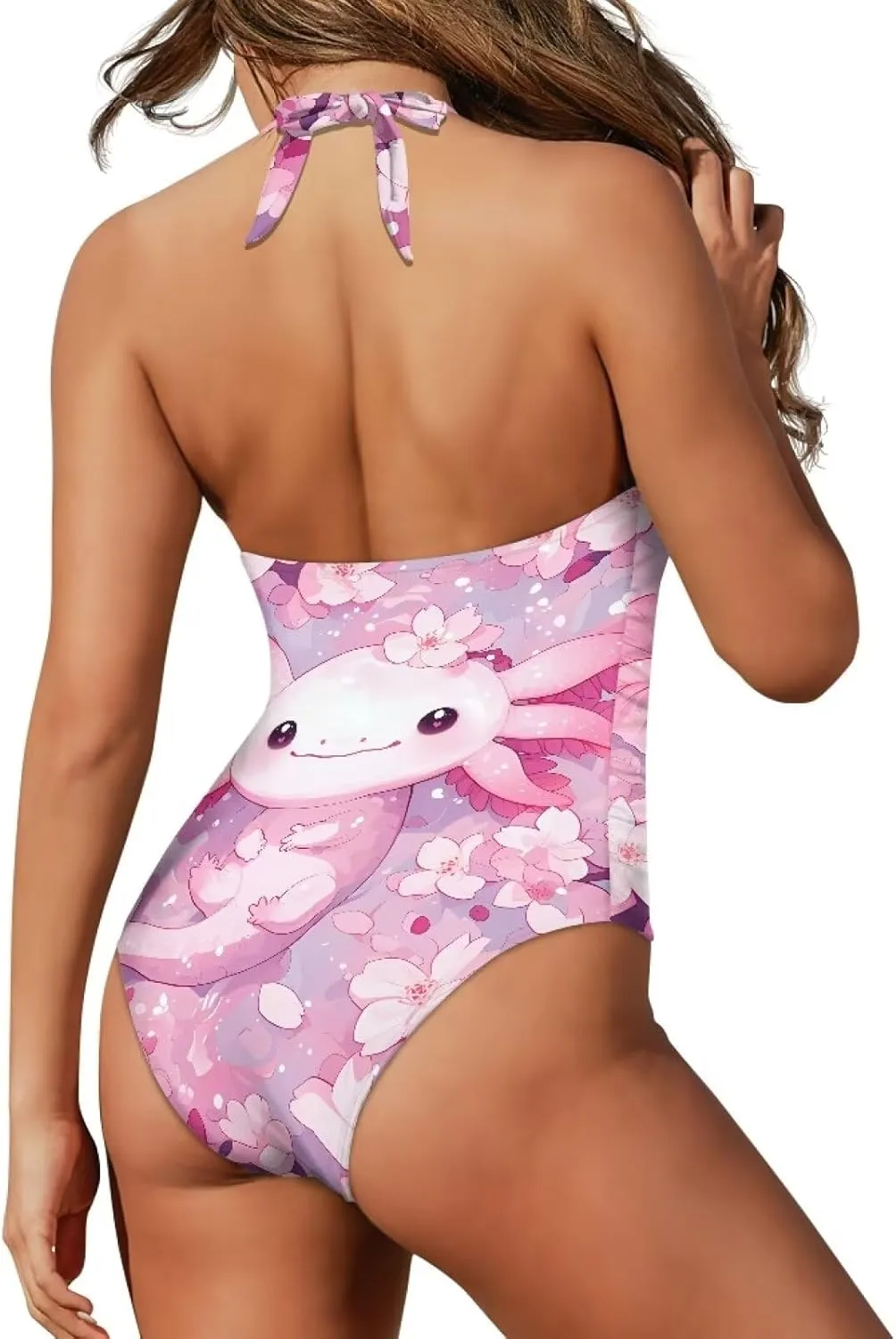 One Piece Swimsuit for Women Tummy Control Halter Push up Bathing Suit Square Neck Swimwear
