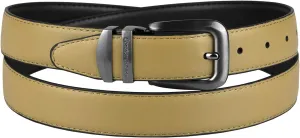 Reversible Belt Solid Colors & Black Bonded Leather Pewter-Tone Buckle