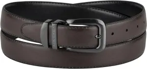 Reversible Belt Solid Colors & Black Bonded Leather Pewter-Tone Buckle