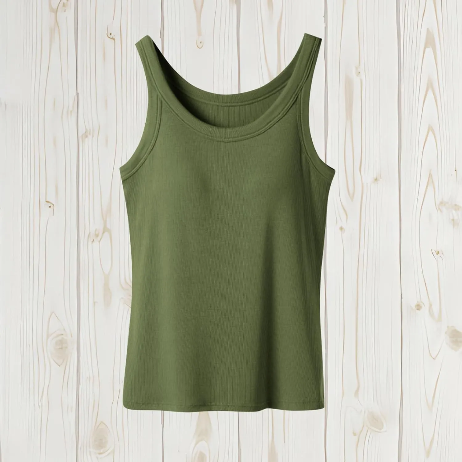 Ribbed Yoga Tank Top for Women with Built in Bra, Women's Padded Sports Bra Undershirt Fitness Workout Running Shirt