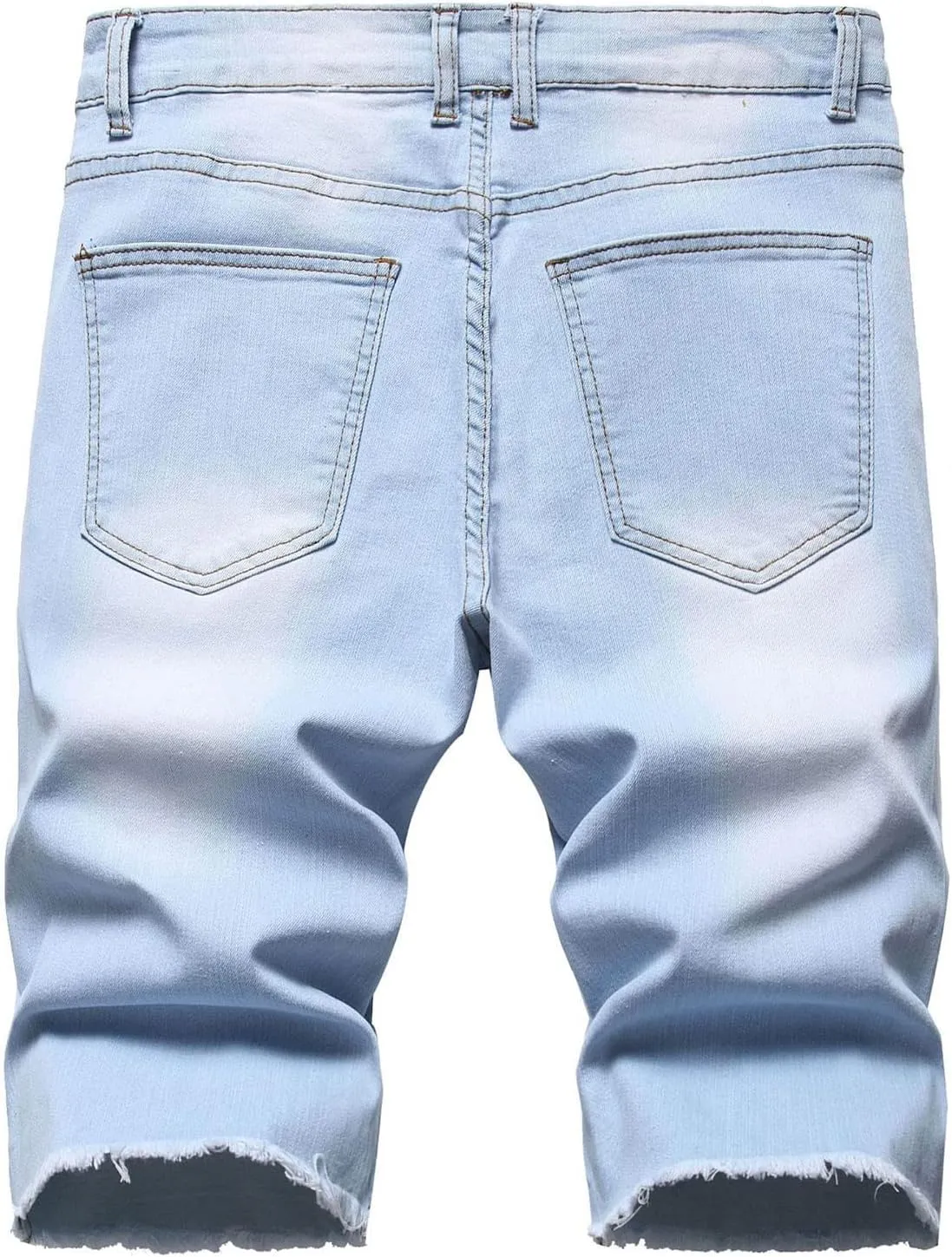 Ripped Jean Shorts for Men 2023 Casual Classic Fit Cut Off Denim Shorts Summer Straight-Fit Waistband Shorts