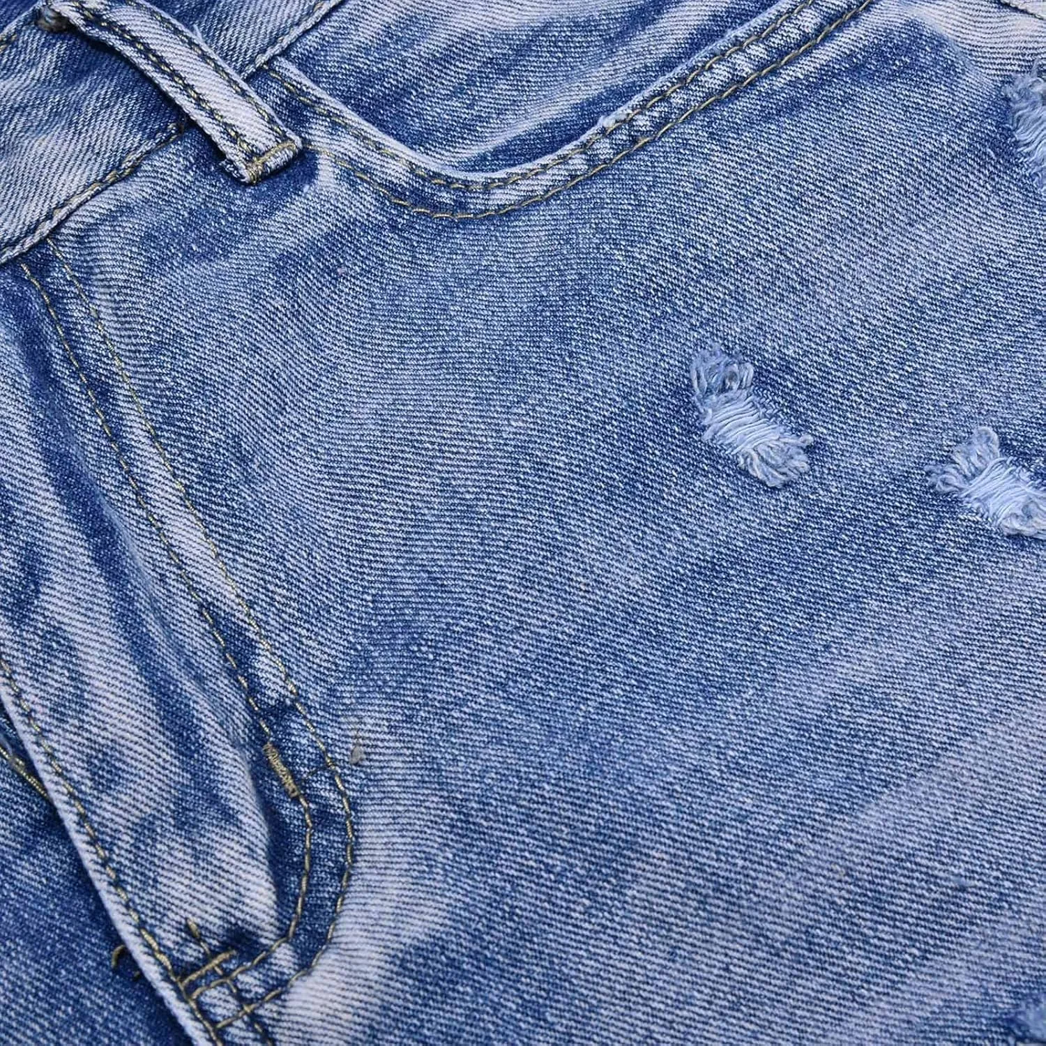 Ripped Jeans Shorts Womens High Waisted Distressed Stretchy Denim Shorts Frayed Raw Hem Summer Trendy Comfy Shorts