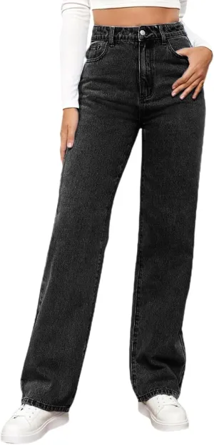 Seraphae Sweatpant Jeans Women, Comfort Jeans Denim High Waited Baggy Wide Leg with Stretch Sweatpant