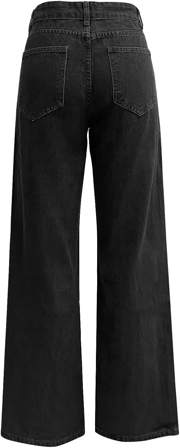 Seraphae Sweatpant Jeans Women, Comfort Jeans Denim High Waited Baggy Wide Leg with Stretch Sweatpant