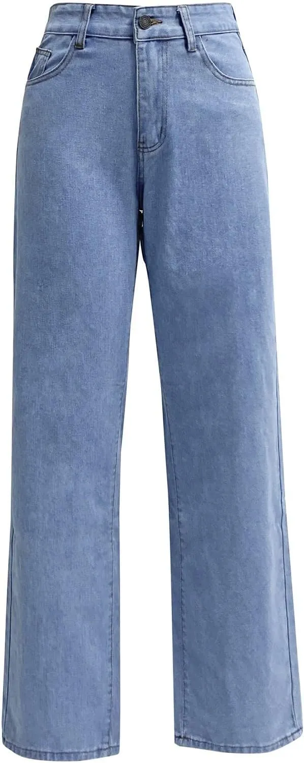 Seraphae Sweatpant Jeans Women, Comfort Jeans Denim High Waited Baggy Wide Leg with Stretch Sweatpant