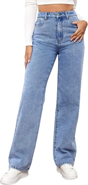 Seraphae Sweatpant Jeans Women, Comfort Jeans Denim High Waited Baggy Wide Leg with Stretch Sweatpant