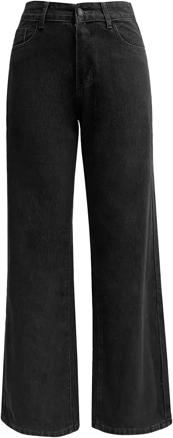 Seraphae Sweatpant Jeans Women, Comfort Jeans Denim High Waited Baggy Wide Leg with Stretch Sweatpant