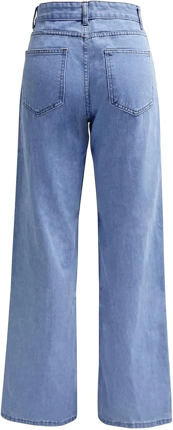 Seraphae Sweatpant Jeans Women, Comfort Jeans Denim High Waited Baggy Wide Leg with Stretch Sweatpant