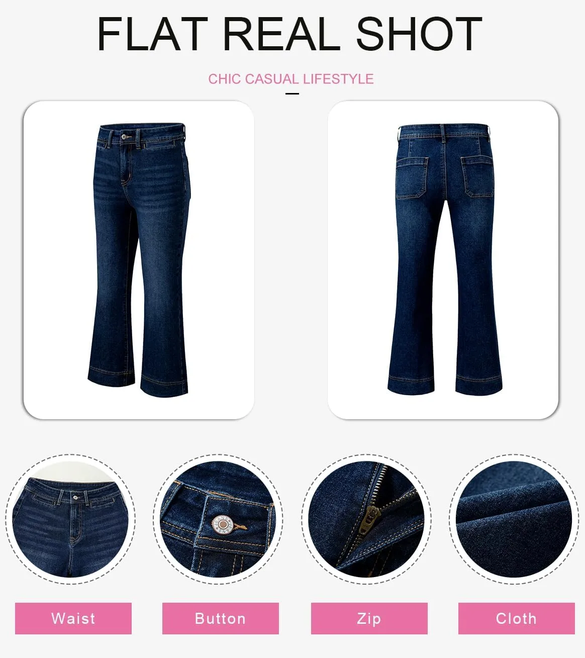 SHEWIN Wide Leg Jeans for Women Trendy High Waisted Flare Jeans Stretchy Straight Leg Ankle Denim Pants with Pockets