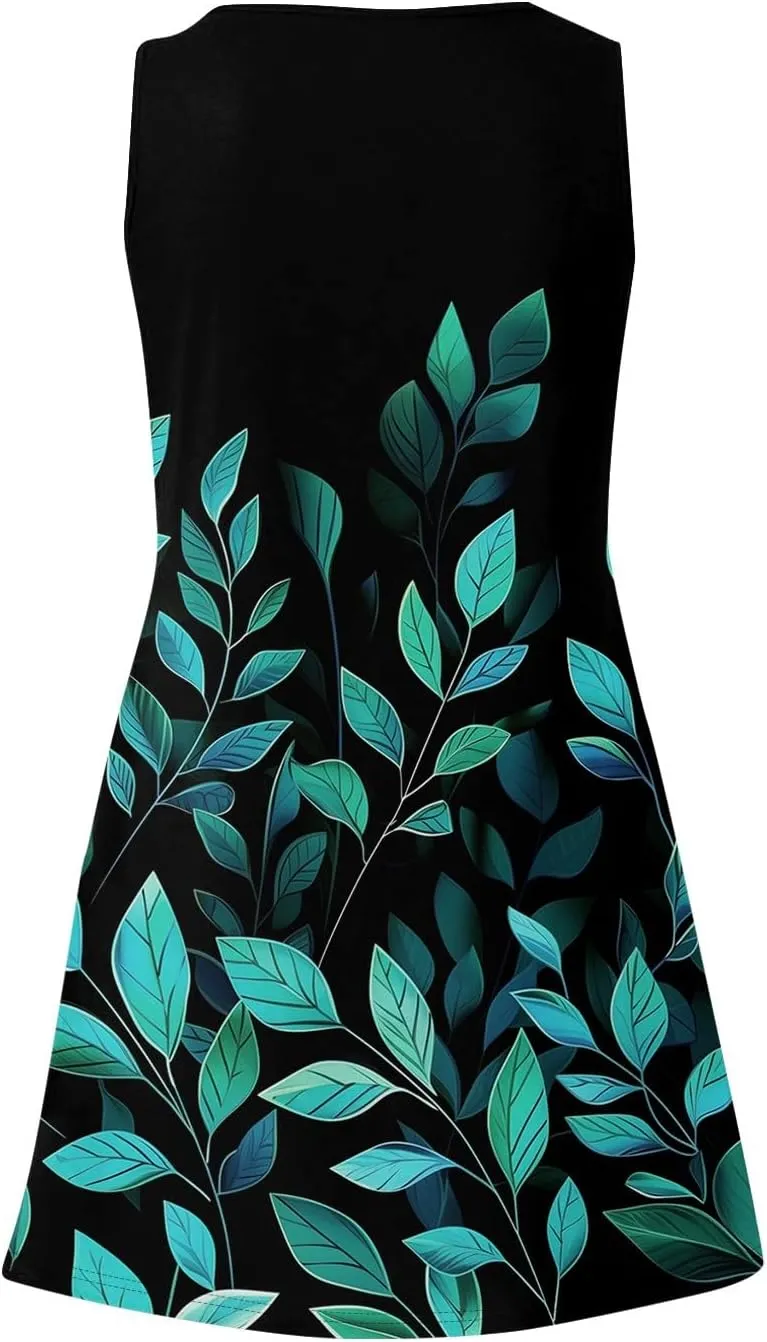 Spring Dresses for Women Sundresses Boho Dress Sleeveless Tank Dress Basic Short Dress Summer Flowy Beach Dresses