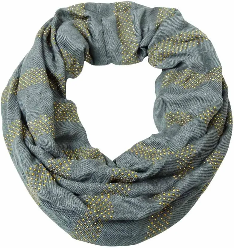 Style&co. Studded Infinity Loop Scarf Graphite / Gold Stud