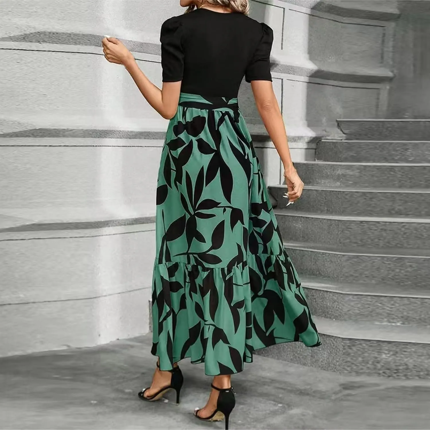 Summer Dresses for Women 2025,Spring Wrap Dress for Women Plus Size A Line Wedding Guest Womens Easter Dresses