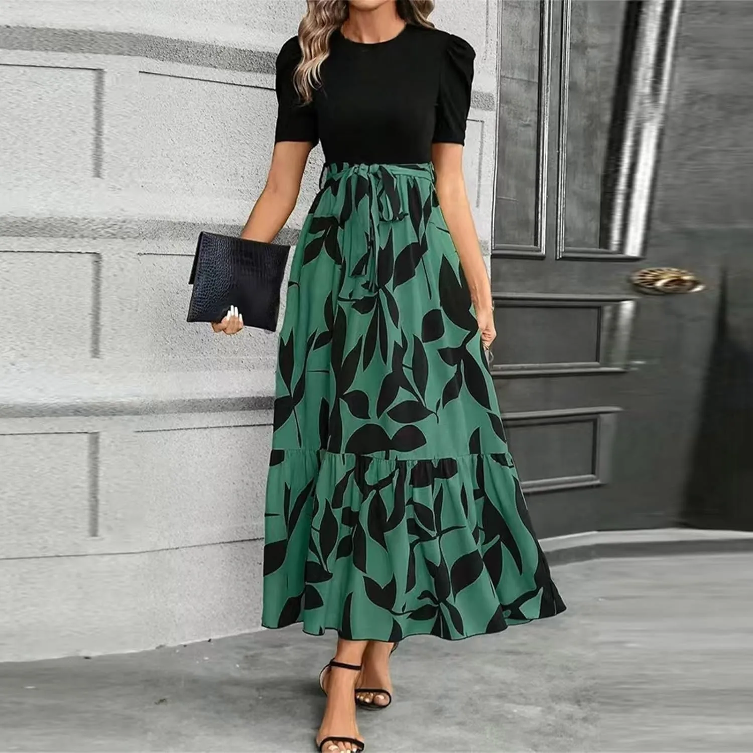 Summer Dresses for Women 2025,Spring Wrap Dress for Women Plus Size A Line Wedding Guest Womens Easter Dresses