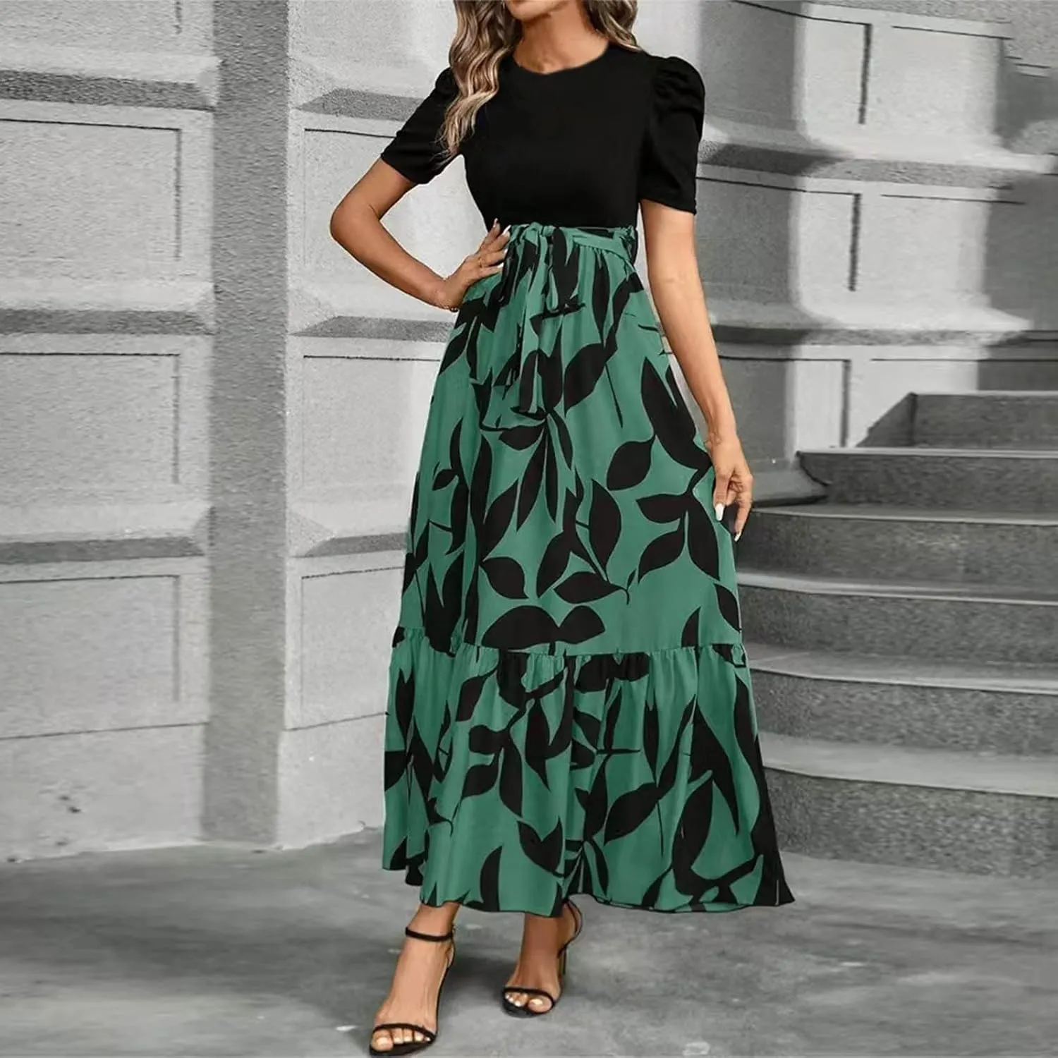 Summer Dresses for Women 2025,Spring Wrap Dress for Women Plus Size A Line Wedding Guest Womens Easter Dresses