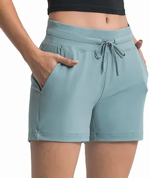 Summer Quick-Dry Drawstring Waist Running Shorts Women Sports Workout Shorts Gym Athletic Shorts with Pockets