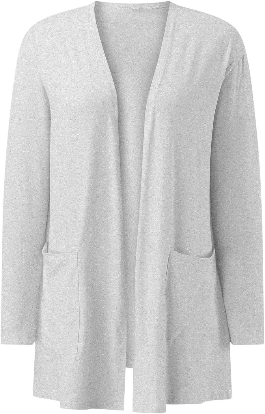 Summer Women's Long Sleeve Open Front Cardigan Casual Loose Lightweight Tops with Pockets