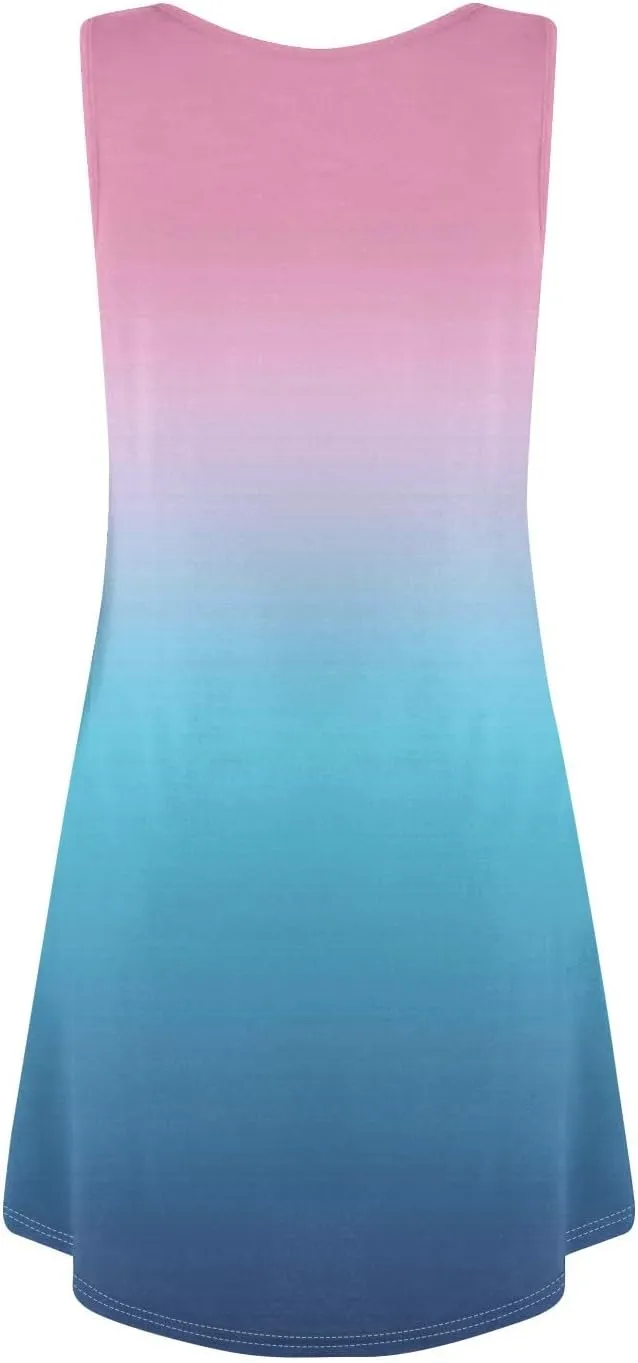 Sundresses for Women Tank Dress Summer Beach Dress Cover Up Short Dresses Sleeveless Cute Floral Dresses with Pocket
