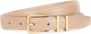 SUOSDEY Womens Skinny Leather Belt Solid Color Waist Belt with Pin Buckle for Jeans Dress Pants