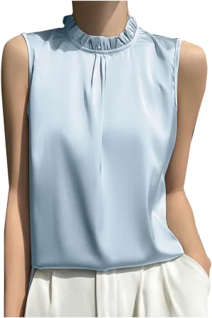 Tank Tops for Women Casual Solid Color Lace Crewneck Sleeveless Camisole Trendy Comfy Loose Beach Hawaiian Tank Top
