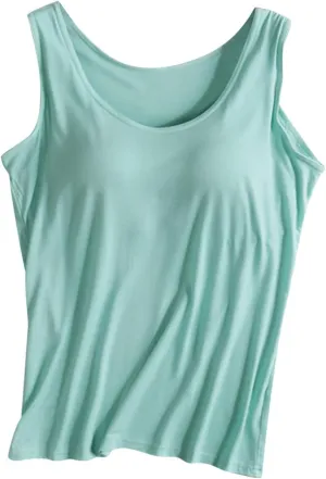 Tank Tops with Built in Bra for Women Athletic Camisole Vest Summer Casual Padded Yoga Sports Shirts Undershirt