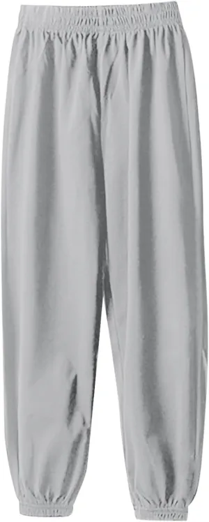 Teen Boys Girls Baggy Sweatpants Kids Wide Leg Loose Pants Elastic Waist Solid Color Trousers Loose Fit Casual Joggers