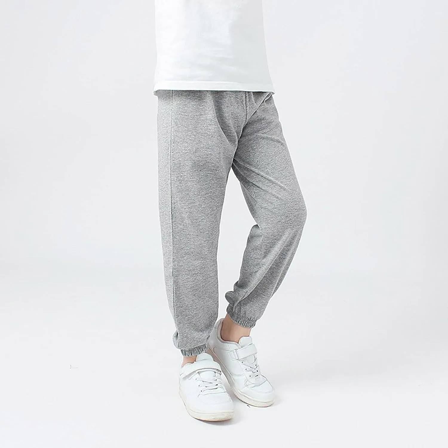 Teen Boys Girls Baggy Sweatpants Kids Wide Leg Loose Pants Elastic Waist Solid Color Trousers Loose Fit Casual Joggers