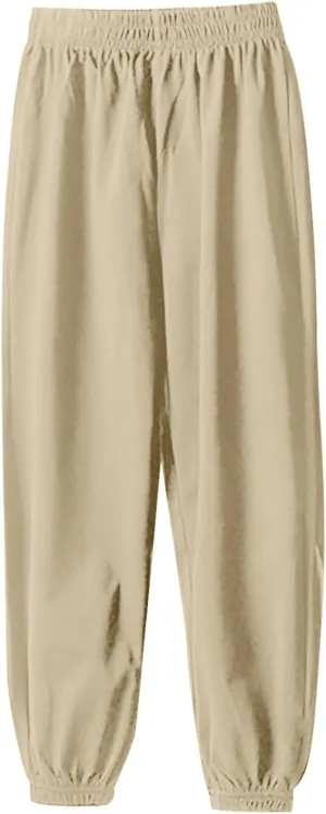 Teen Boys Girls Baggy Sweatpants Kids Wide Leg Loose Pants Elastic Waist Solid Color Trousers Loose Fit Casual Joggers
