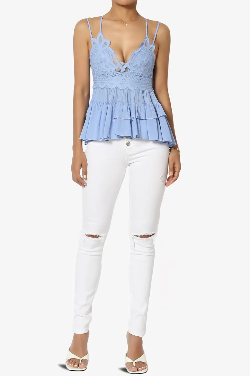 TheMogan Vintage Distressed Washed Stretch Denim Skinny Jeans