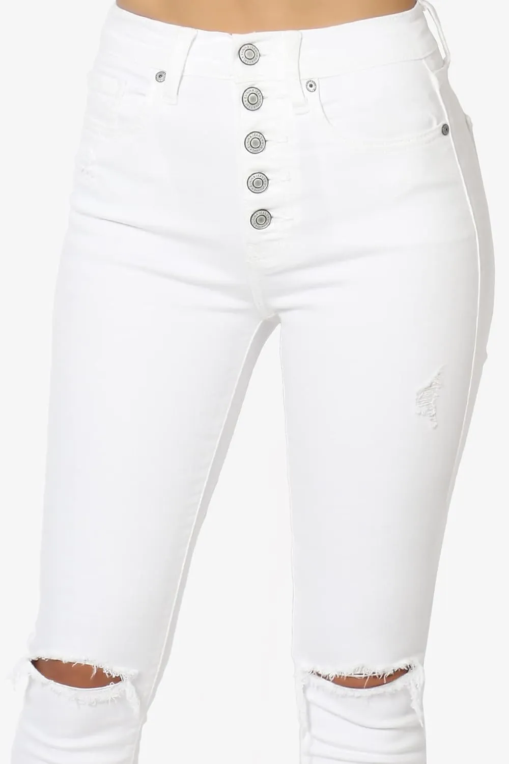 TheMogan Vintage Distressed Washed Stretch Denim Skinny Jeans