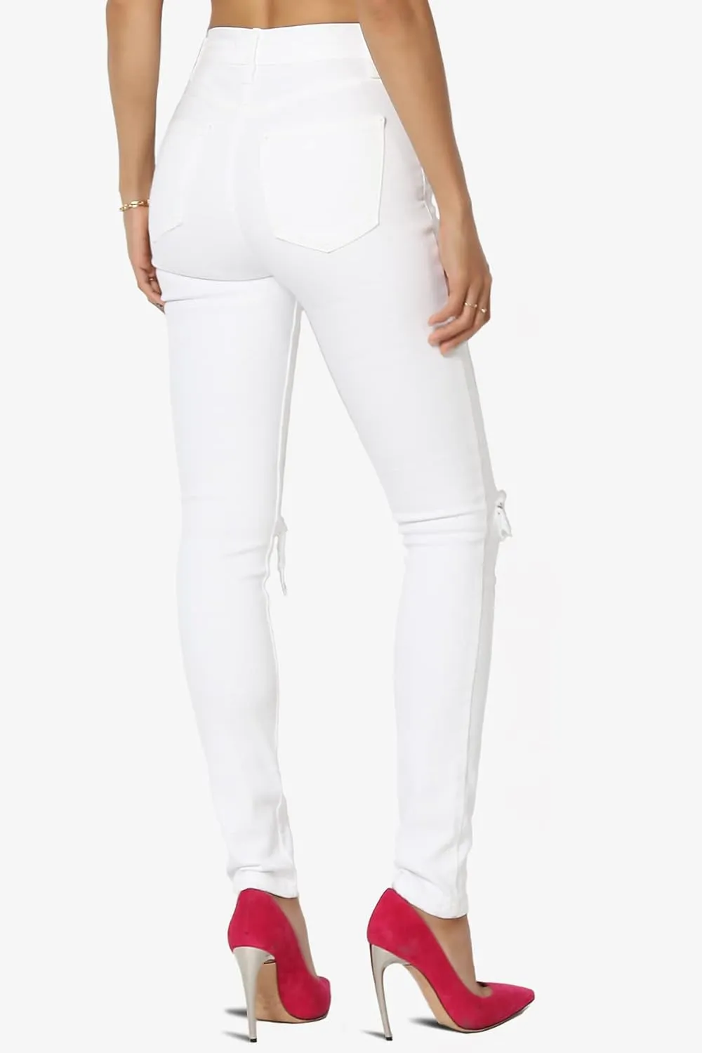 TheMogan Vintage Distressed Washed Stretch Denim Skinny Jeans