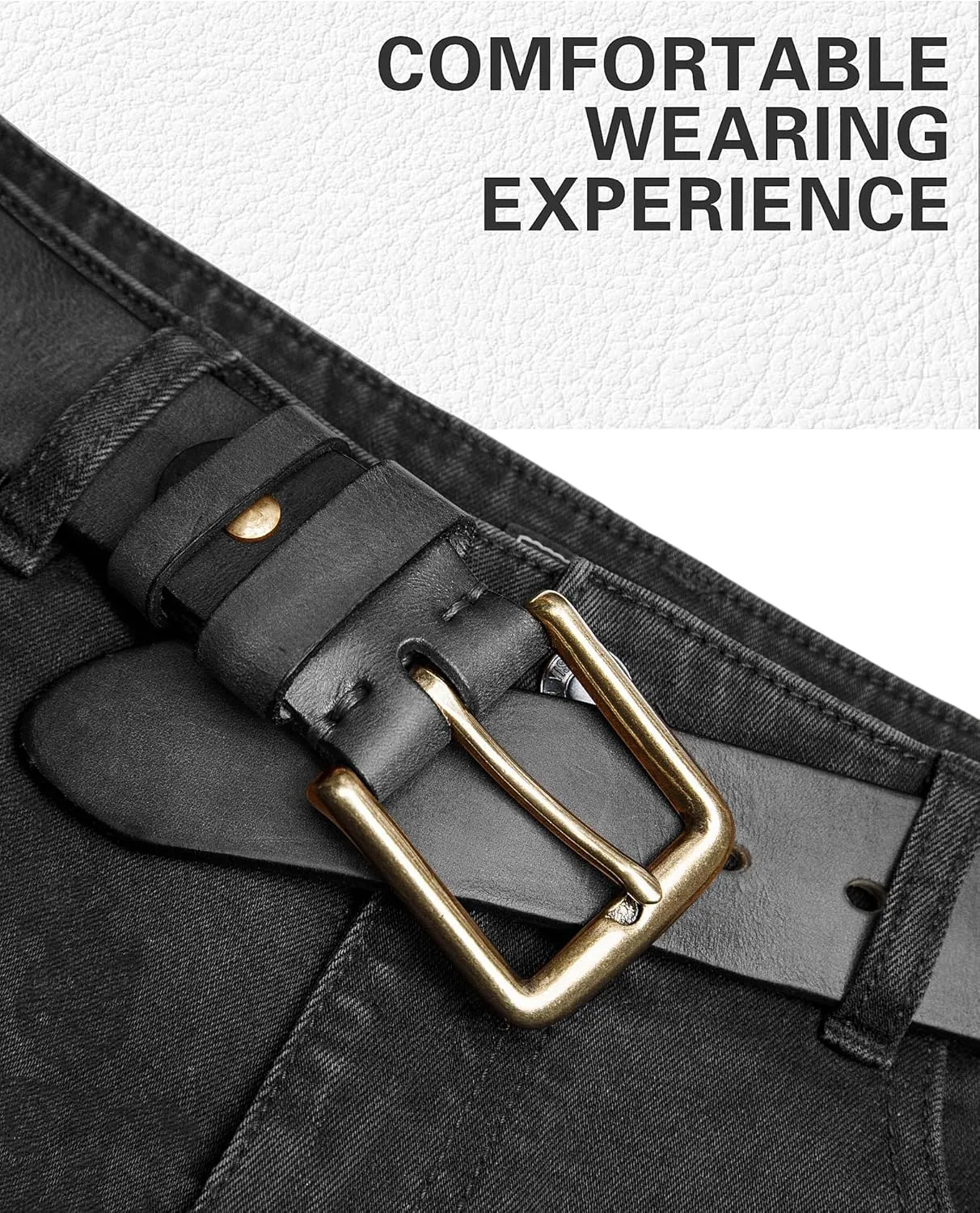 Thicken Full Grain Leather Mens Belt Heavy Duty Mens Work Belt Mens Belt High Hardness Buckle Packed In Gift Box