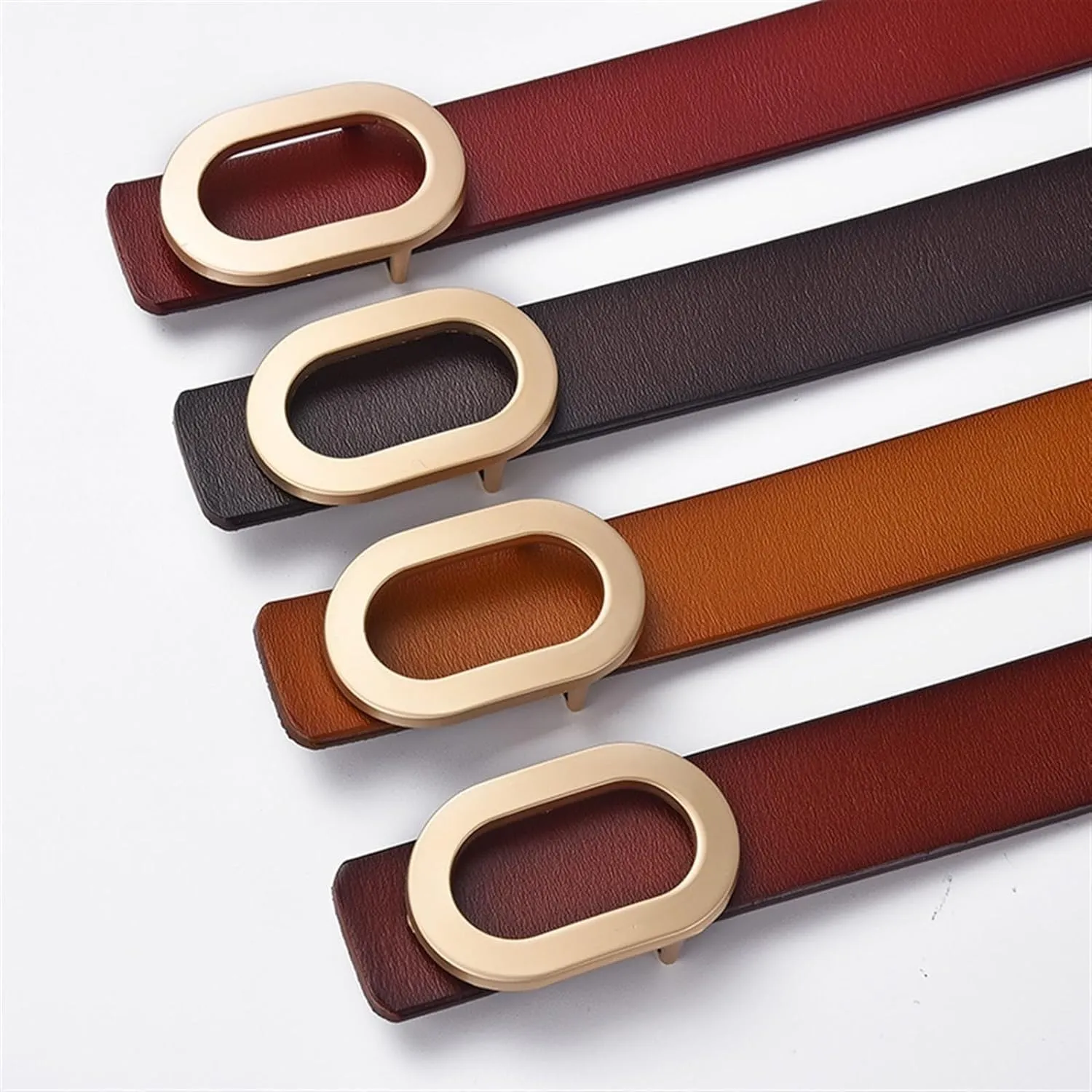 Waist Belt Adjustable Women's Waist Belts Cowhide Belt Fashion Simple Versatile Denim Belts Alloy Buckle Dress