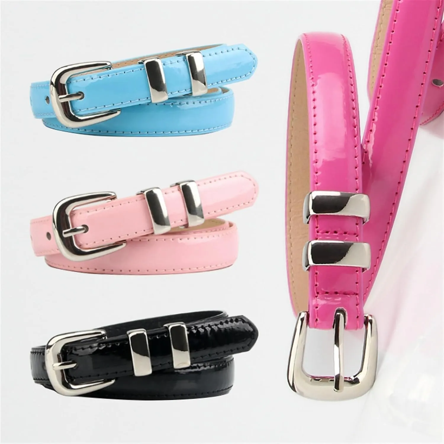 Waist Belt Women's Waist Belts Cowhide Fashion Belts Adjustable Versatile Decoration Thin Belt Dress Denim Belt