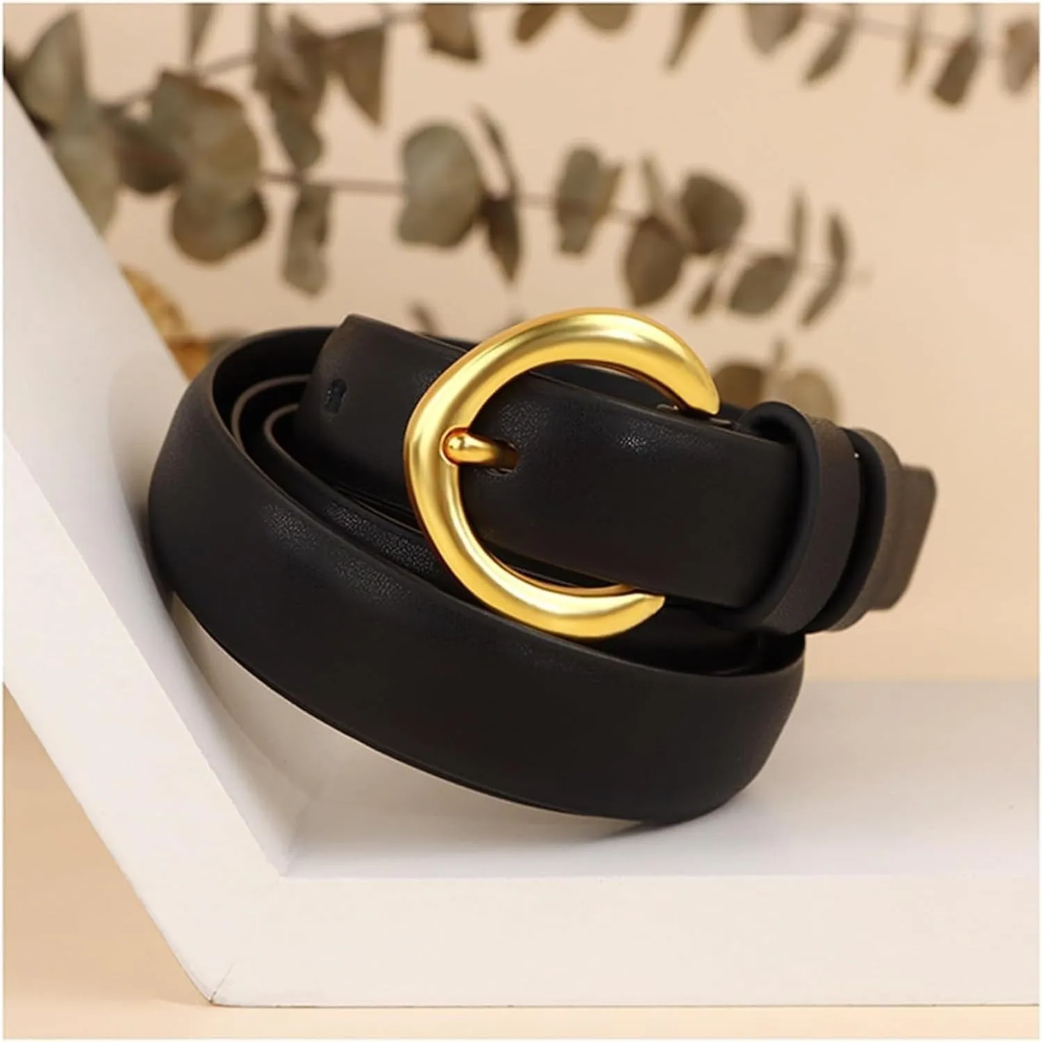 Waist Belt Women's Waist Belts Genuine Leather Belts Gold Needle Button Retro Versatile Fashion Jeans Beltt