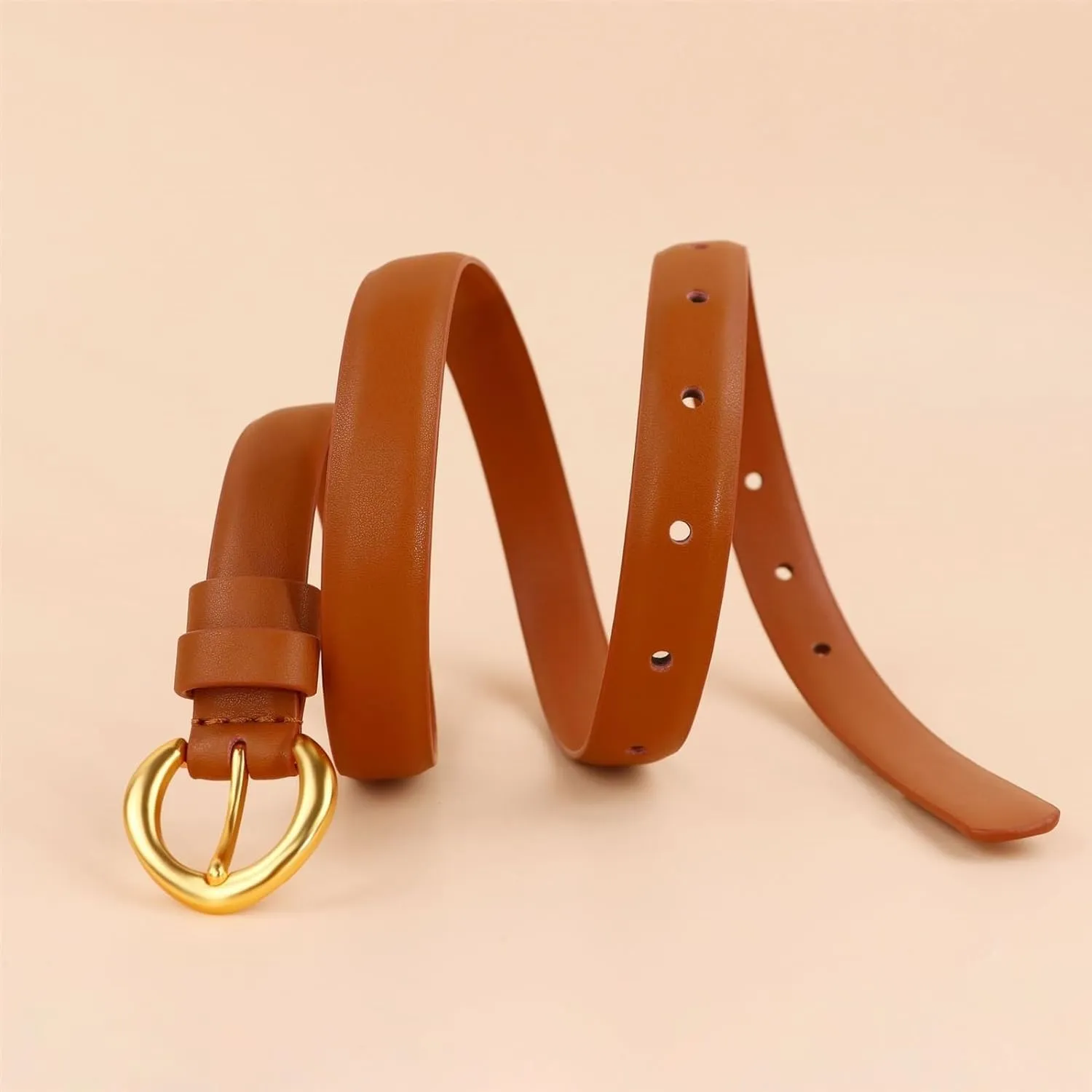 Waist Belt Women's Waist Belts Genuine Leather Belts Gold Needle Button Retro Versatile Fashion Jeans Beltt