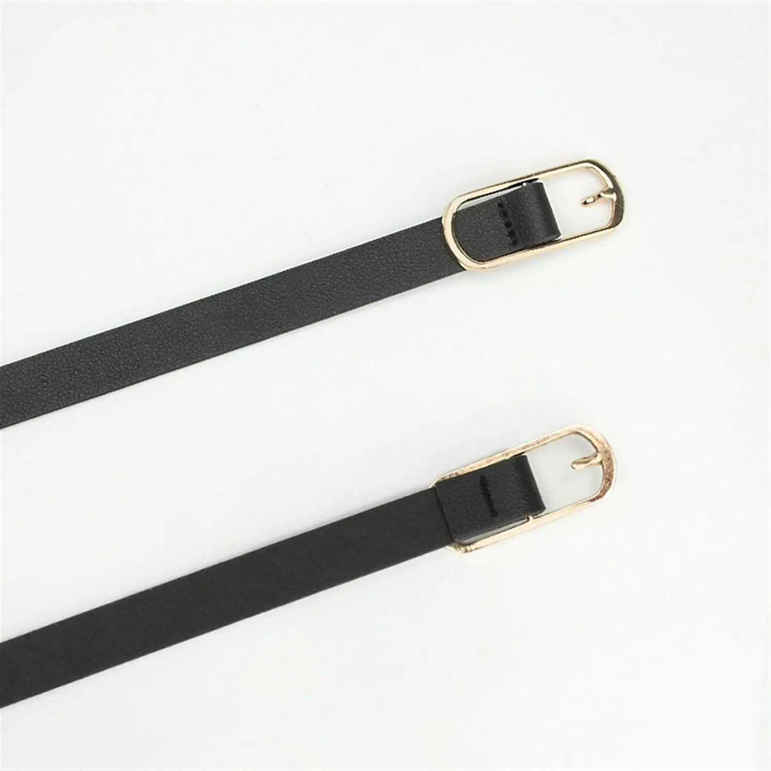 Waist Belt Women's Waist Belts Oval Button Simple And Versatile Leather Alloy Buckle Dress Thin Decoration