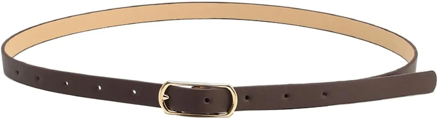 Waist Belt Women's Waist Belts Oval Button Simple And Versatile Leather Alloy Buckle Dress Thin Decoration