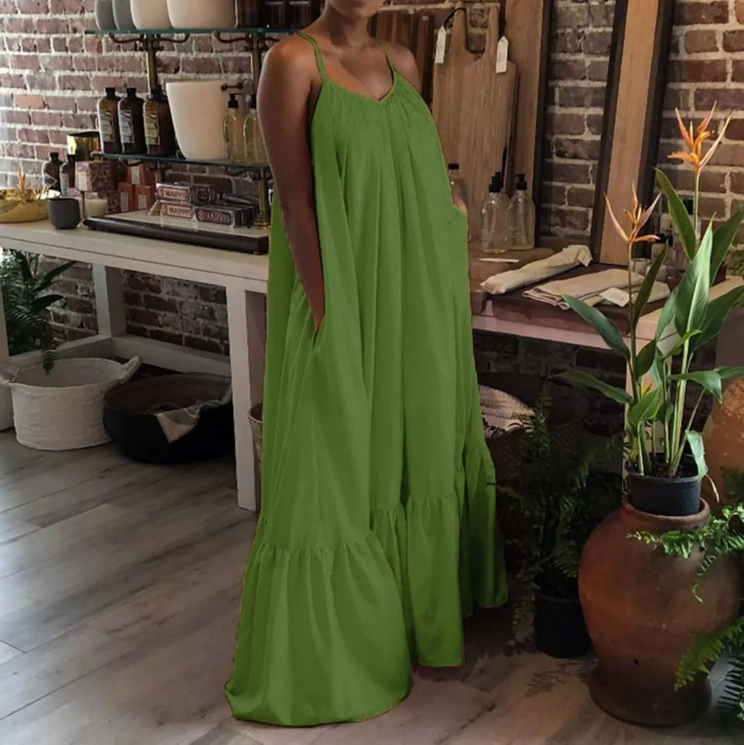 Wedding Guest Dress for Women Sexy Spaghetti Strap Backless Maxi Dress Summer Flowy Swing Dresses Fashion 2025