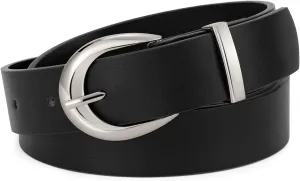 WERFORU Women Leather Belt Women Fashion Leather Belts for Jeans Pants Ladies Belts with Gold Buckle
