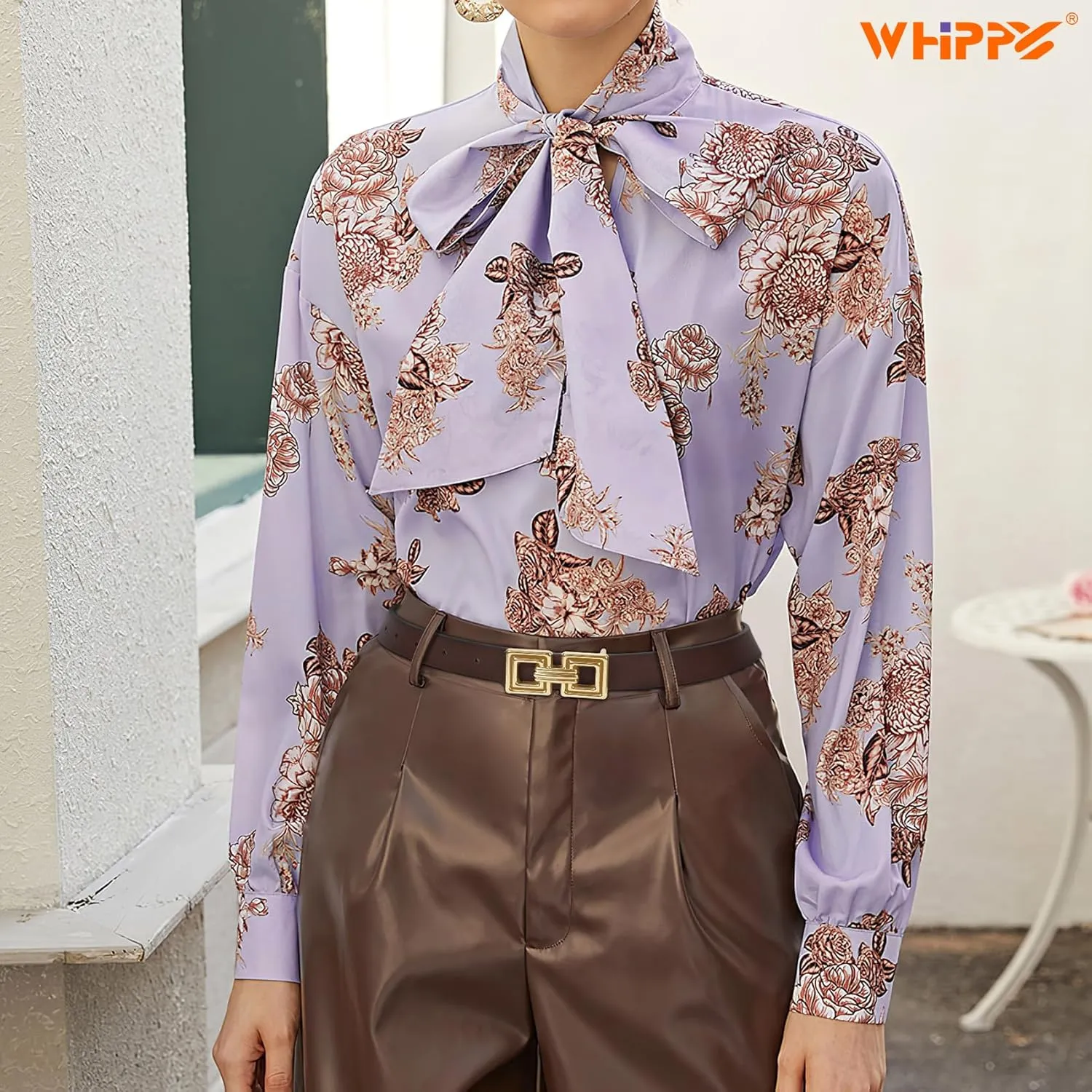 WHIPPY Reversible Leather Belt for Women Fashion Ladies Faux Leather Belt for Jeans Pants Dress with Gold Buckle 1 Pack