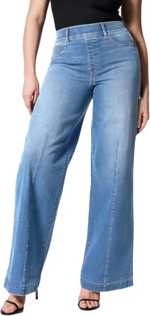 Wide Leg Jeans for Women Trendy High Waisted Stretchy Denim Pants Pull On Seamed Front Loose Fit Casual Jeans 2025