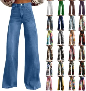 Wide Leg Jeans for Womens High Waisted Jean with Pockets Baggy Denim Pants Loose Boyfriend Casual Pant
