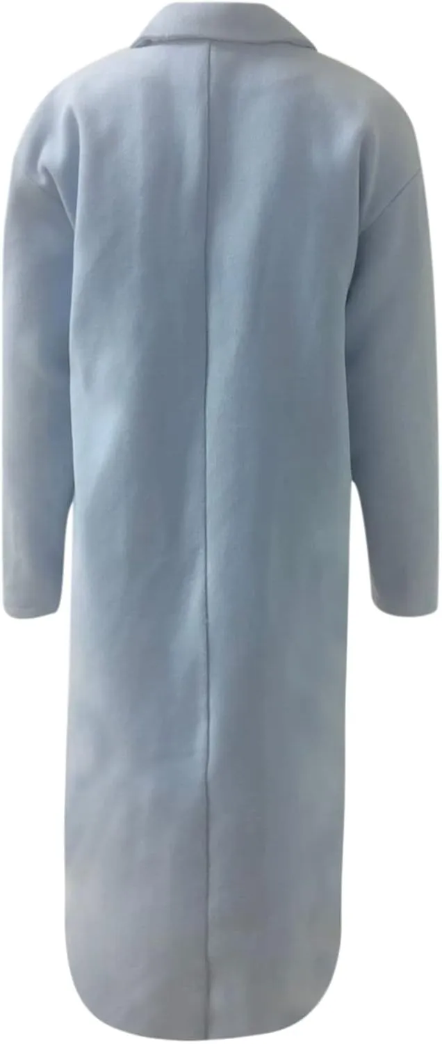 Winter Trench Coats for Women Double Breasted Thick Long Wool Coat Notch Lapel Overcoats Slim Pea Jacket With Belts