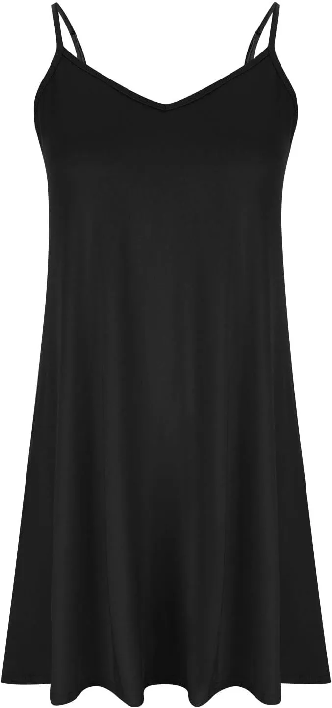 Women Basic Strap Cami Slip Mini Dress Summer Sleeveless V Neck Dresses Boho Floral Backless Short Camisoles Sundress
