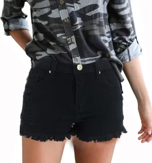 Women Destroyed Denim Pants Shorts High Waisted Raw Hem Jean Shorts Sexy Ripped Jean Stretch Distressed Denim Short