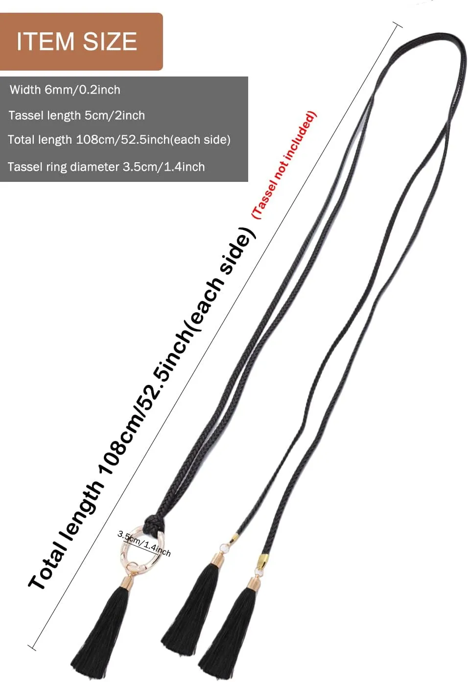 Women Girls Braided Waist Tie Belt/Rope with Tassel Wrap Cloth Belts for Dress Pants
