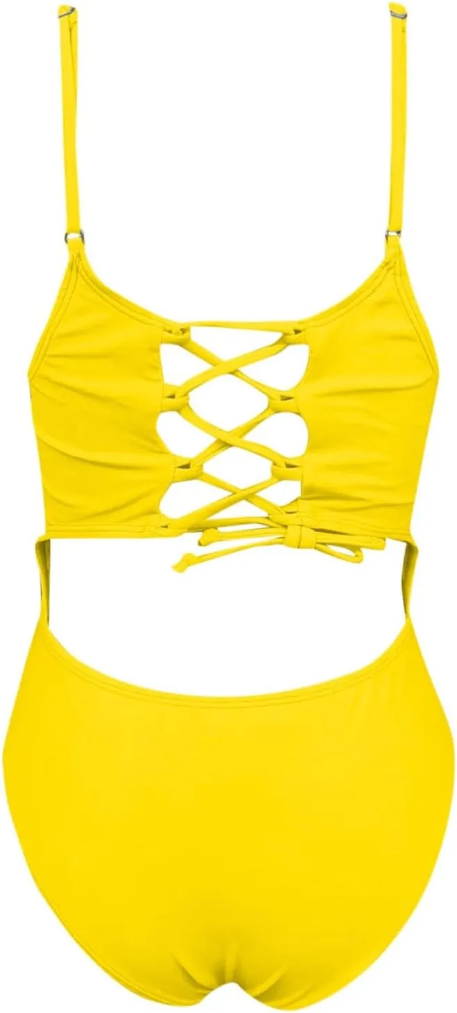 Women High Cut Monokini Swimsuits One Piece Sexy Tummy Control Bathing Suits Sporty Backless Swim Suits Swimwear