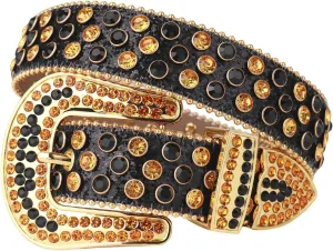 Women Men Fashion Rhinestone Western Belts Cowgirl Diamond Crystal Studded Belts For Jeans